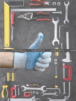 Цена за 10 пар. Перчатки рабочие хб с ПВХ - 10 класс, 5-и нитка СТАНДАРТ БЕЛЫЕ - For you фото 4