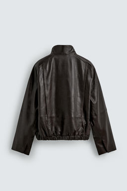 CAZADORA BOMBER PIEL / Chocolate - Zara фото 8