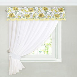 Тюль с подхватом и ламбрекеном Солнечные цветы 250х200см, 100% п/э, вуаль - Этель фото 5