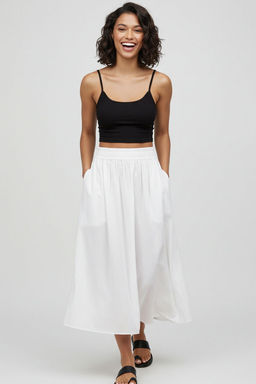 TRENDYOLMILLA Beyaz Klos Maxi Beli Lastikli Dokuma Etek TWOSS25ET00017 фото 30