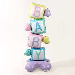 Воздушный шар фольгированный 62" «Кубики — BABY», на подставке