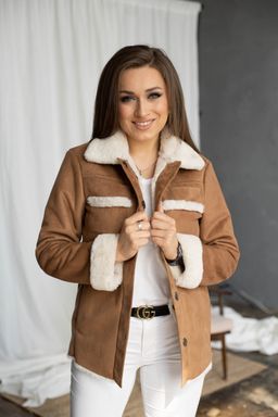 Дублёнка женская демисезонная 22565 (голубой) - Kankan фото 5