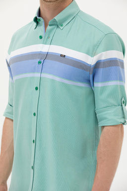Мужская зеленая рубашка с длинным рукавом - U.s. polo assn фото 21