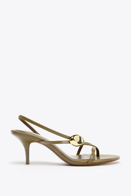 HEELED SANDALS WITH STRAPS AND METAL DETAIL - Zara фото 2