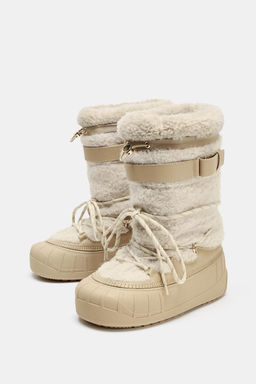 SHEARLING EFFECT ANKLE BOOTS SKI COLLECTION - Zara фото 4