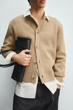 TEXTURED RELAXED FIT CARDIGAN - Zara фото 15