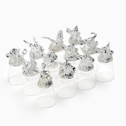 Набор рюмок-перевёртышей подарочный «Лучшему мужчине», 30 мл, 12 шт., металл, стекло, серебристый