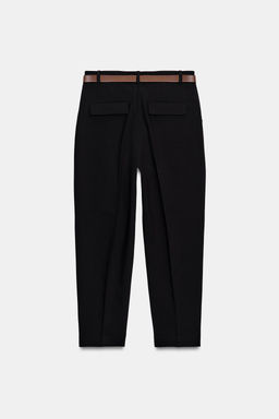 PANTAL?N TOBILLERO CINTUR?N / Negro - Zara фото 4