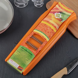Тёрка для корейской моркови Libra Plast, 33×12 см, с широкой ручкой, оранжевая