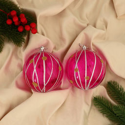 Ёлочные игрушки Феерия, шары новогодние, d=10 см, набор 2 шт., сиреневый