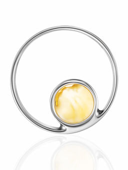 Стильный кулон из натурального пейзажного янтаря Palazzo