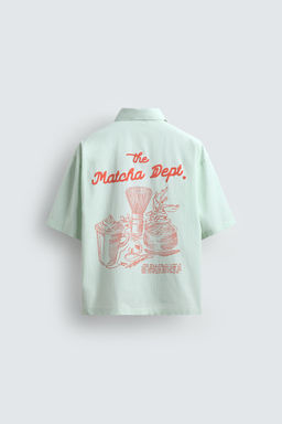 STRIPED SHIRT WITH CONTRAST SLOGAN - Zara фото 10