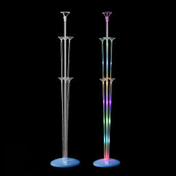 Подставка для шаров светящаяся "Веселье" (основа, 7 палочек с держателями) 67*35*55 см, прозрачный