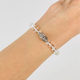 Браслет из Горного Хрусталя и Херкимерского кварца 18 см