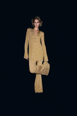 Glittery rib-knit cardigan