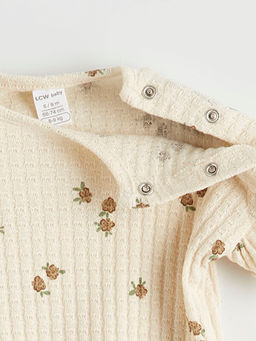 Bisiklet Yaka ?i?ekli K?z Bebek Ti??rt