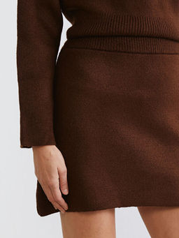 Beli Lastikli Triko Mini Etek