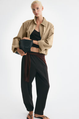 Cazadora bomber en mezcla de lino - H&m фото 3