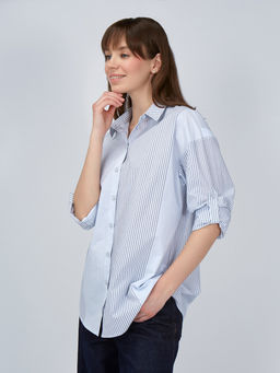 Рубашка полоса OD-918-1 серо-голубая - Tantino фото 8