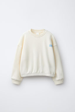 CONJUNTO SUDADERA Y BERMUDA TEXTO / Crudo - Zara фото 2