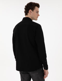 Siyah Slim Fit Uzun Kollu G_mlek
