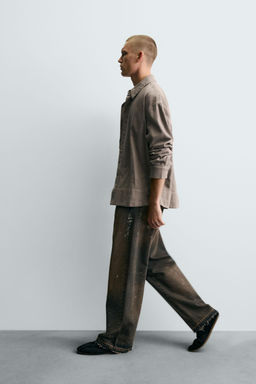 LOOSE FIT JEANS WITH PAINT SPLATTER - Zara фото 6