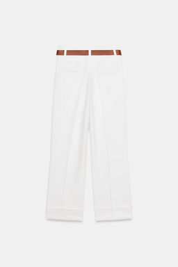 TROUSERS WITH TURN-UP CUFFS AND BELT - Zara фото 41