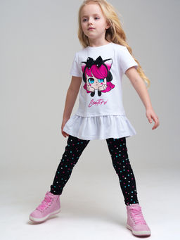 32422147 Комплект для девочек: фуфайка (футболка), брюки (легинсы)