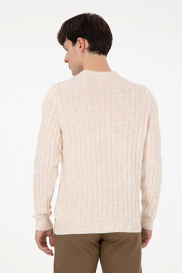 Erkek Regular Fit Bisiklet Yaka Krem Kazak - U.s. polo assn фото 5