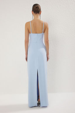 TRENDYOLMILLA Siyah Tas Bask? Dokuma Uzun S?k Abiye & Mezuniyet Elbise TPRSS25AE00171 фото 8