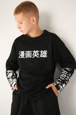 Детский лонгслив с двойным рукавом Happyfox