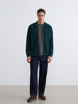 Dik Yaka Uzun Kollu Erkek Fermuarl? Sweatshirt