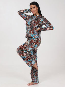 52 ЖЕНСКАЯ ПИЖАМА (брюки) (Коричневый (змея)) - А-дина фото 4