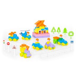 Тележка Caddie + конструктор Строитель (160 элементов) (в пакете) - Полесье фото 5