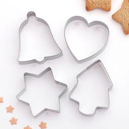 Цена за 2 шт. Формы для печенья новогодние Рождество, набор 4 шт., нержавеющая сталь, серебристые - Доляна фото 5