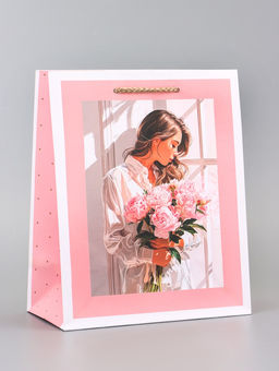 Цена за 2 шт. Пакет подарочный ламинированный вертикальный Самой нежной, 18?22.3?10 см