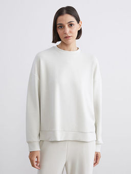 Bisiklet Yaka Oversize Kad?n Sweatshirt