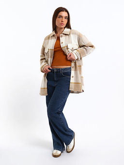 Ekose Oversize Kad?n Oduncu G?mlek Ceket