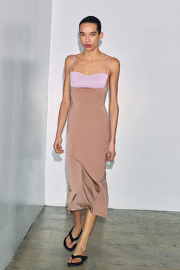 VESTIDO POLIAMIDA TIRANTES / rosa claro