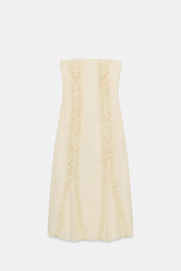 VESTIDO MIDI VOLANTES RELIEVE / Marfil - Zara фото 6