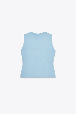 PLAIN KNIT WAISTCOAT TOP - Zara фото 38