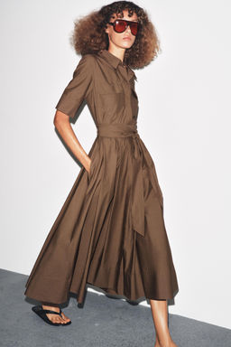 ZW COLLECTION POPLIN DRESS - Zara фото 12
