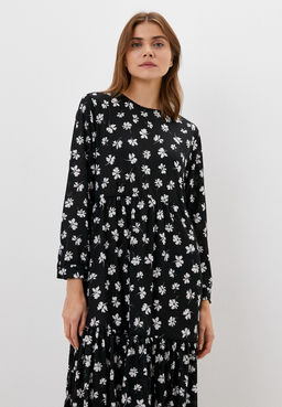 Платье с контрастным принтом