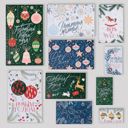 Набор новогодних подарочных коробок 10 в 1 «С Новым годом», 12×7×4 - 32.5×20×12.5 см