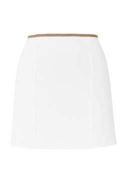 Beyaz Kemerli Mini Dokuma Etek Gorunumlu Sort TWOAW25SR00027