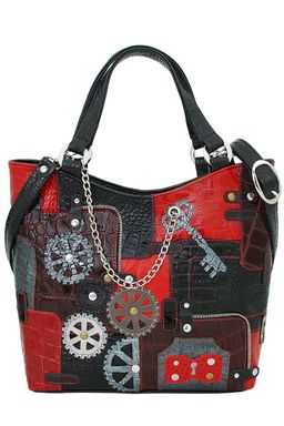 Сумка с аппликацией ДС-189-125 черный+красный