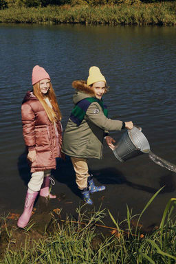 Длинное пальто с капюшоном для девочек - Defacto фото 4