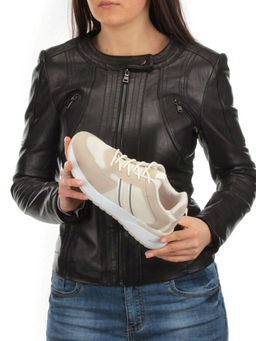 05-6027-6 BEIGE Кроссовки женские (искусственные материалы) - No name фото 2