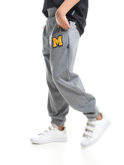 Брюки спортивные с эмблемой 22-7611 светло-серый меланж - Mini maxi фото 24