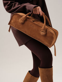 Замшевая сумка багет Doxie DBR 31157 св.коричневый фото 4